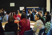 students sitting around a table